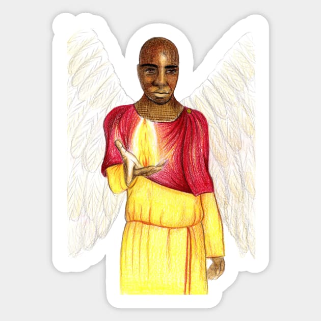 Archangel Uriel the Guiding Light- White Sticker by EarthSoul